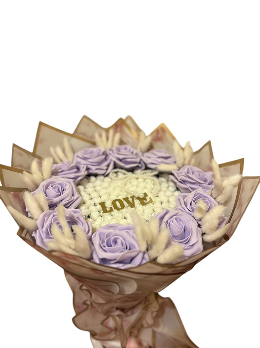 Lavender Love Bloom Bouquet – Luxury Decorative Rose Arrangement