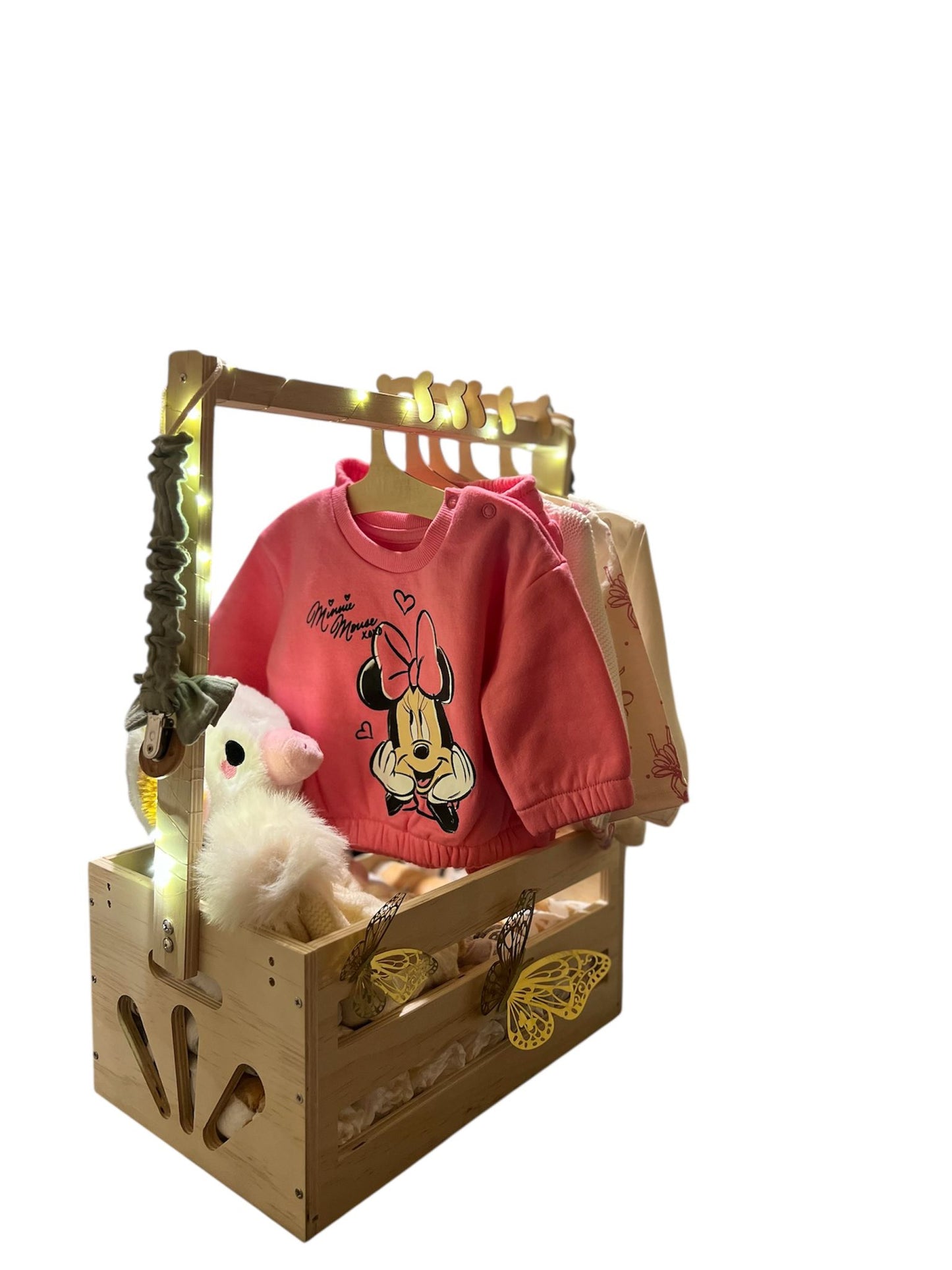 Luxury Baby Gift Box with Wooden Clothing Rack , Newborn Gift