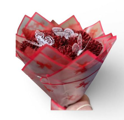 Luxury Red Rose Heart Gift Set – Personalised Name Floral Arrangement