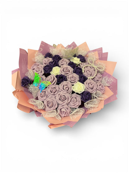 Luxury Artificial Rose Bouquet | Elegant Purple & Lavender Gift