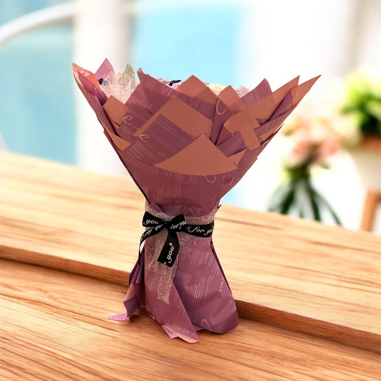 Luxury Artificial Rose Bouquet | Elegant Purple & Lavender Gift