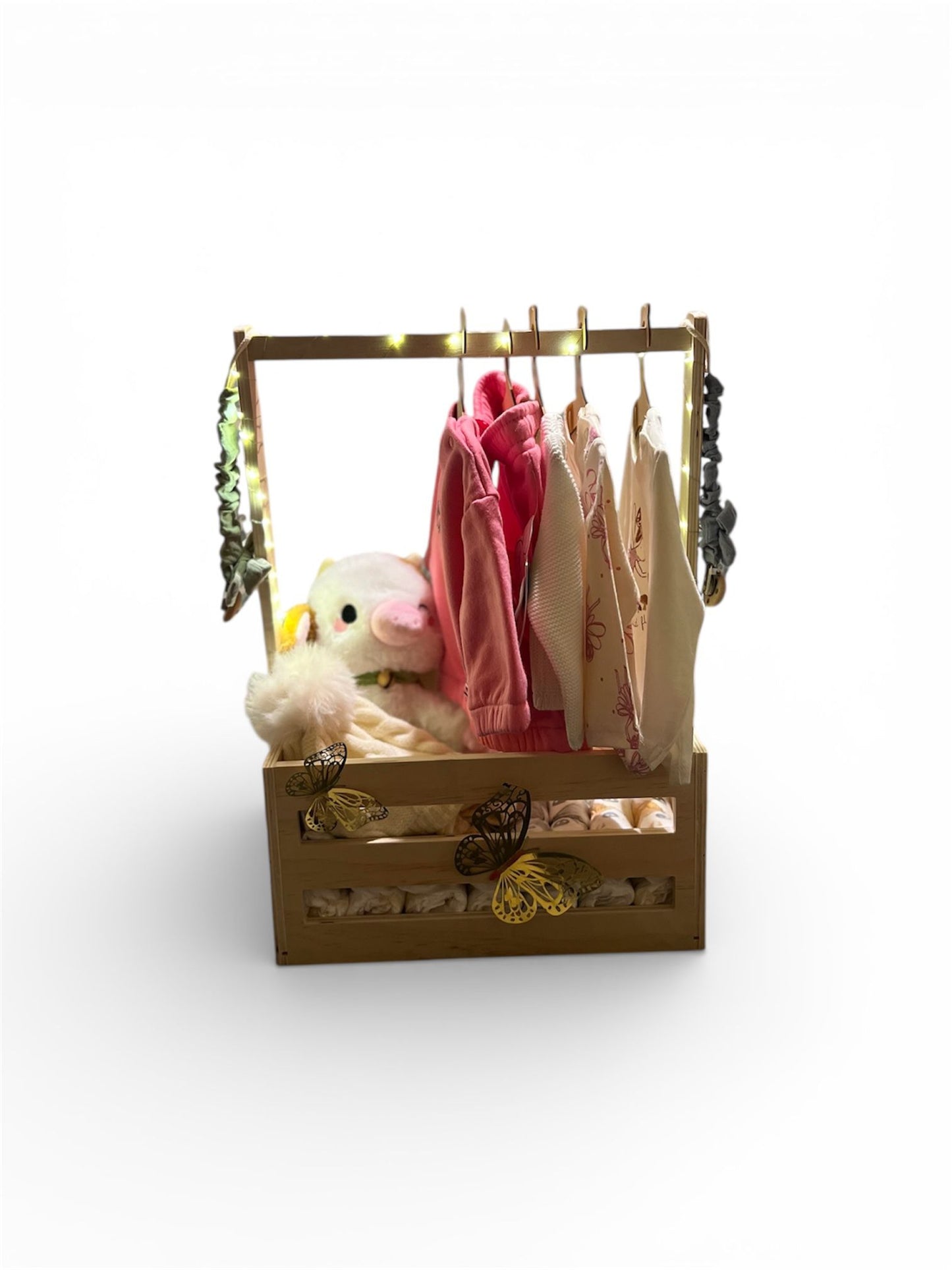 Luxury Baby Gift Box with Wooden Clothing Rack , Newborn Gift
