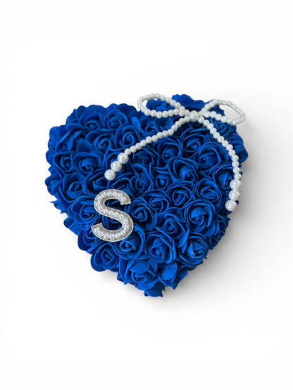 Luxury Blue Keepsake Flower Set  Tulip Bouquet & Heart Rose Box