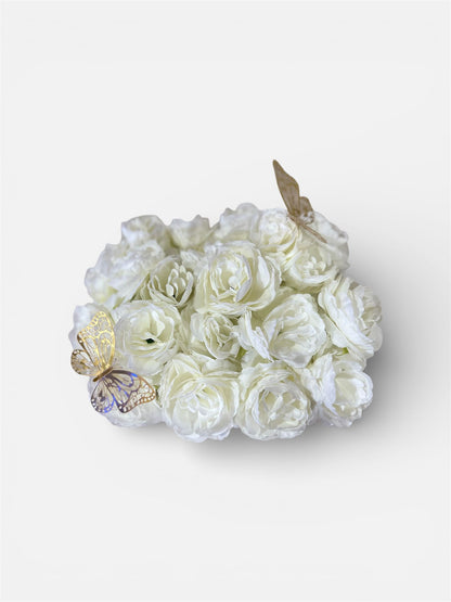 Luxury White Rose Gift Box - Elegant Decorative Keepsake