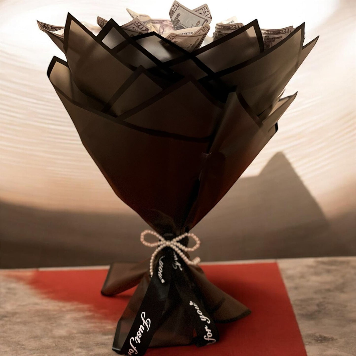 Luxury Money Rose Bouquet – Artificial Flower Arrangement with Decorative Dollar Bills