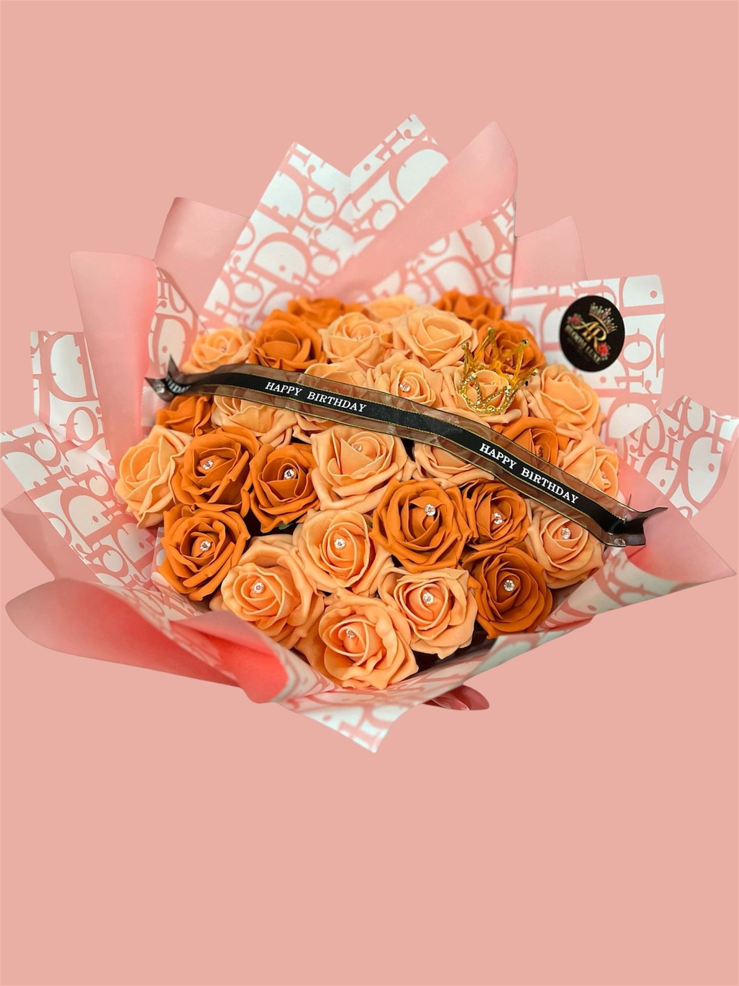 Peach Royal Bouquet – Luxury Romantic Flower Arrangement